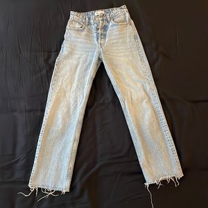 Zara light blue high rise straight leg Jean Size US 0